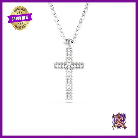 Pavé Cross Pendant Lobster Clasp Clear Zirconia Necklace